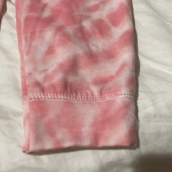 Btween 6 pink white tye dye sweatsuit unicorn glitter facemask worn once euc - Picture 6 of 8